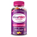 MiraFiberは、MiralaXのメーカー、サービングごとの毎日の繊維8g、ビタミンBによる代謝サポート、男性と女性のための腸の健康、大人のためのプレバイオティック繊維のガミー、混合されたフルーツ味72Ct