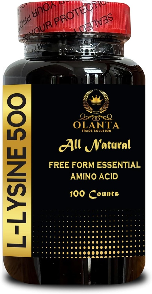 L-LYSINEの特長 500 - 目の健康の唇の心配のコラーゲンの統合および免疫サポート、高力本質的なアミノ酸、毎日のlysineの取入口のためのLリジンの補足 - 1本のびん100の計算