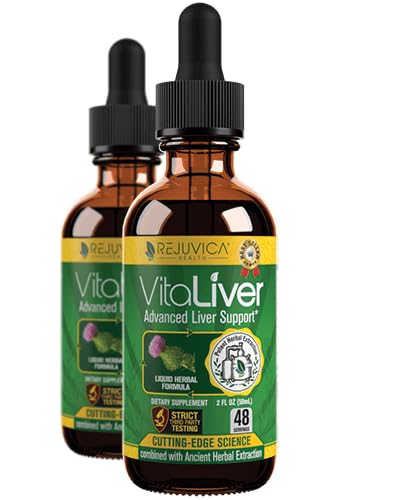 VitaLiver - 肝臓の健康の補足 - 肝臓のクレンジングと解毒 - 吸収のための液体配達 - ミルクのアザミ、アーティチョーク、Chanca Piedra、タンポ、その他!