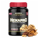 AllMAX HEXAPRO, チョコレートピーナッツバター - 2 lb - 25 サービングあたりのタンパク質のグラム - 8 時間の持続的なリリース - ゼロ砂糖 - 21 サービング