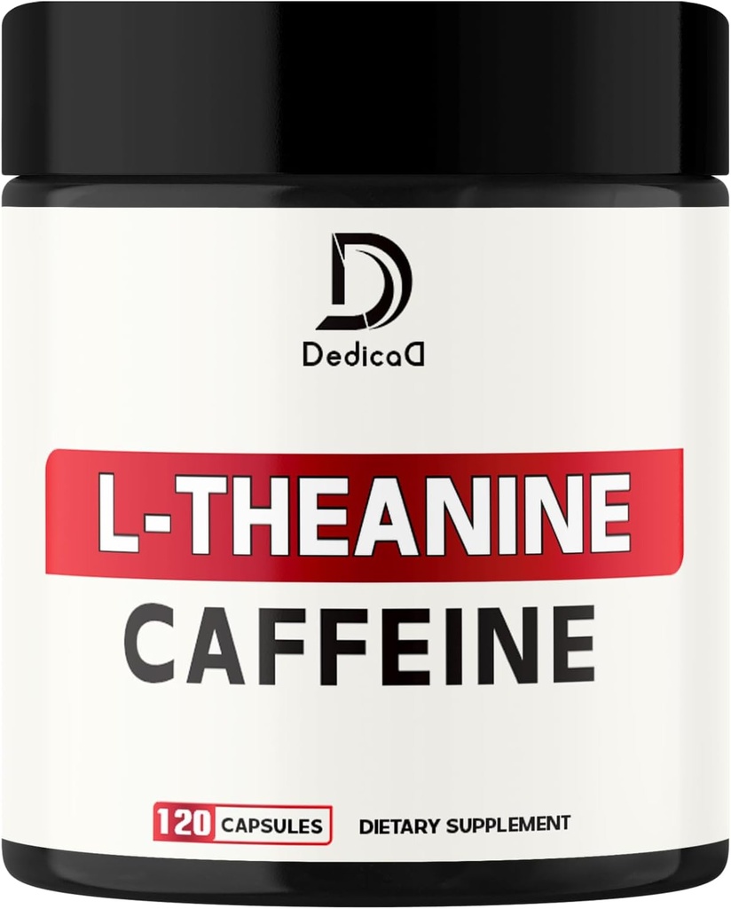 L-テアニン200mgカプセル&ピュアカフェインピル200mg - スマートスムースエネルギー生産、警戒、認知&フォーカスクラリティサプリメント - 4ヶ月間120カプセル - 非GMO&グルテンフリー