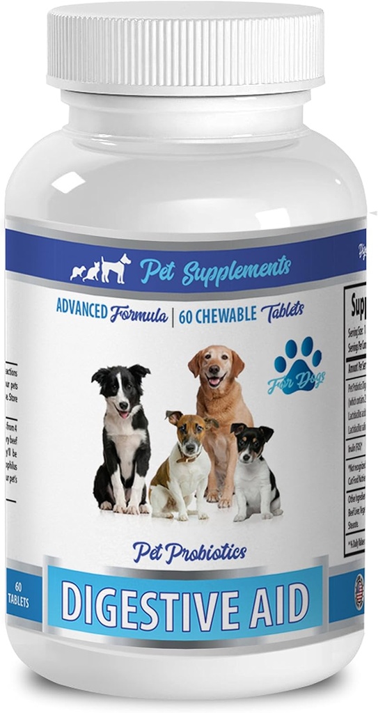 犬は悪い呼吸のために治療 - DOG DIGESTIVE AID PROBIOTICS - 自然療法 - 悪い呼吸とガスへのソリューション - COUNTER DIARRHEA - 犬のプロバイオティクスパケット - 1ボトル(60の御馳走)