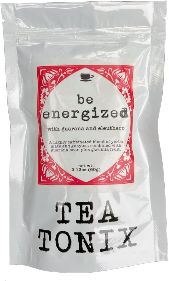 BE ENERGIZED Yerba Mate Tea with Guarana, Eleuthero, and Garcinia 60g (2.12oz) - HIGHLY CAFFEINATED for a Boost of Energy