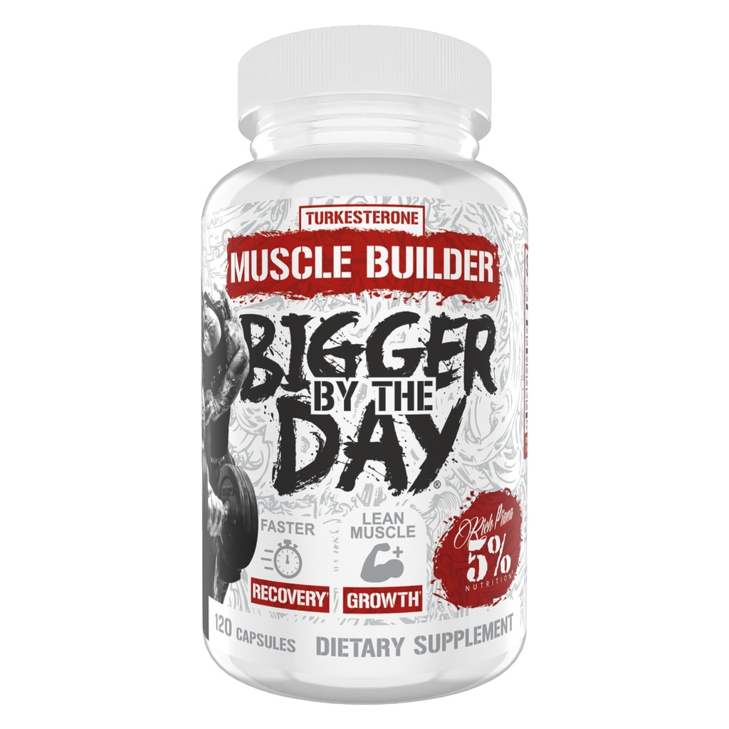 5%栄養豊富なPiana BiggerByTheDay | アナボリック・マッスル・ビルダー、ハードコア・マス・ゲインジャー | ターケステロン、HICA、エピカテキン、ロイシン | 120カプセル(30サービング)