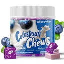 Bovine Colostrum Chewsは、Gut Health、Bloating、免疫サポート、皮膚、毛の成長と美のためのプロバイオティクスとサプリメント - Blueberry Flavor(60のサービング)