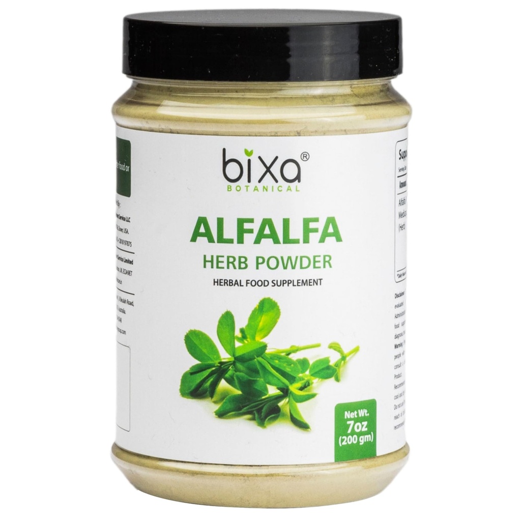 bixa BOTANICALアルファルファパウダーピュア(メデカサティバ)スーパーフード | Ayurvedic Natural Herbal Supplement 7 Oz / 200g