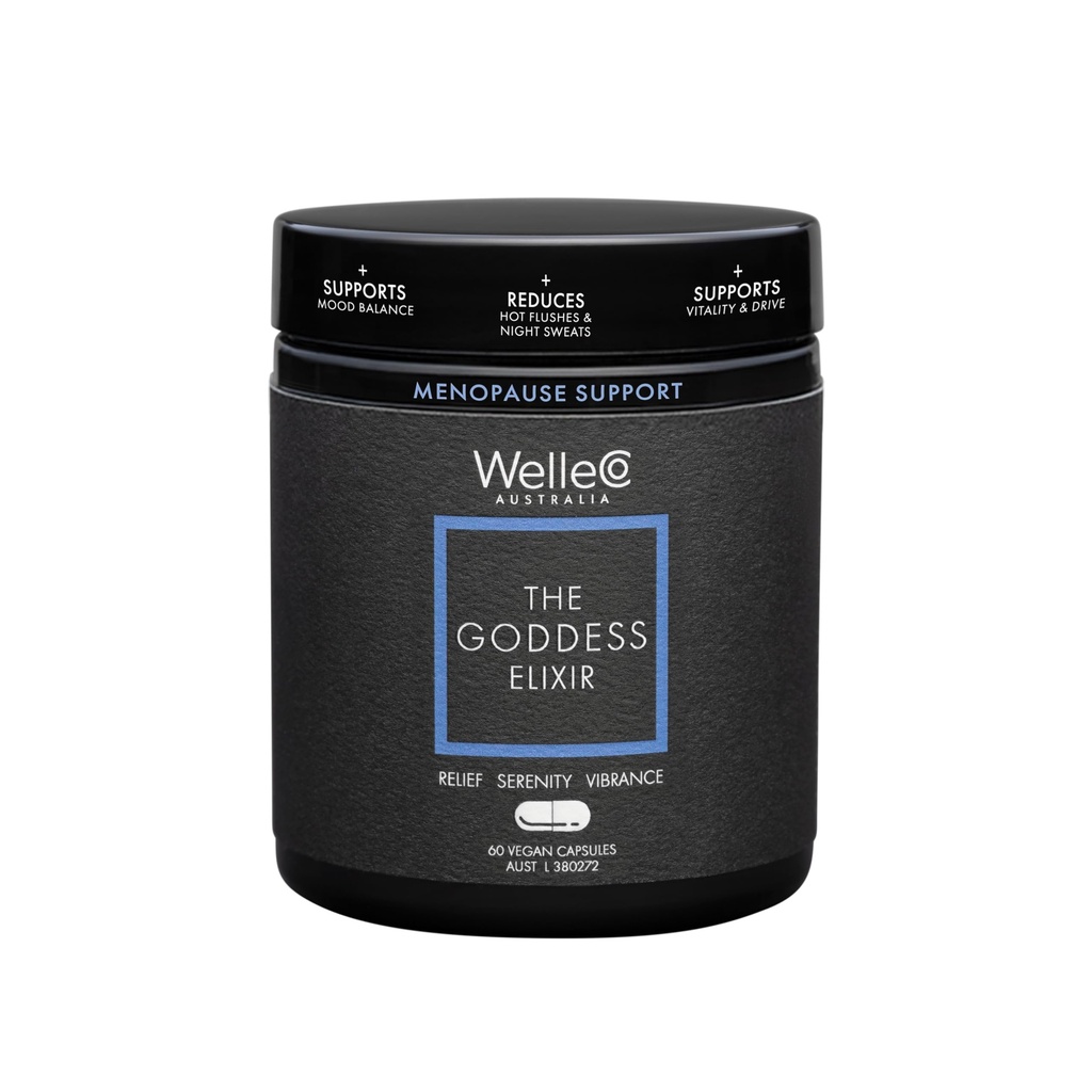 WelleCo 女神のエリクサー、Vitex、Red Clover & B ビタミンを持つ女性のための月経閉症の補足、サポート ホルモンのバランス、夜汗 & ホット フラッシュ救済、60 カプセル