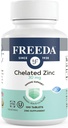 Freeda Chelated亜鉛30mg - TRAACS®亜鉛吸着剤 - 完全菜食主義者、コザール、胃に優しい - 大人のための免疫サポート、男性&女性 - 100小さなタブレット
