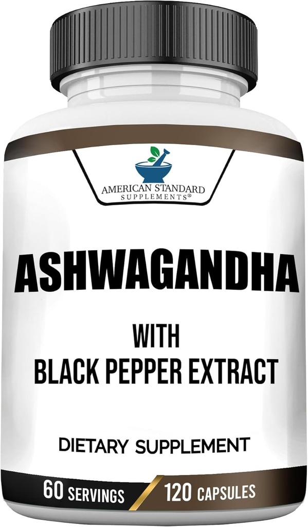 Ashwagandha 6000mgのAshwagandhaの根、Ashwagandhaのカプセル、有機性Ashwagandhaのカプセル、有機性、Ashwagandhaは有機性黒いコショウのエキス、Aswagandha、120のベジギー帽子と補います