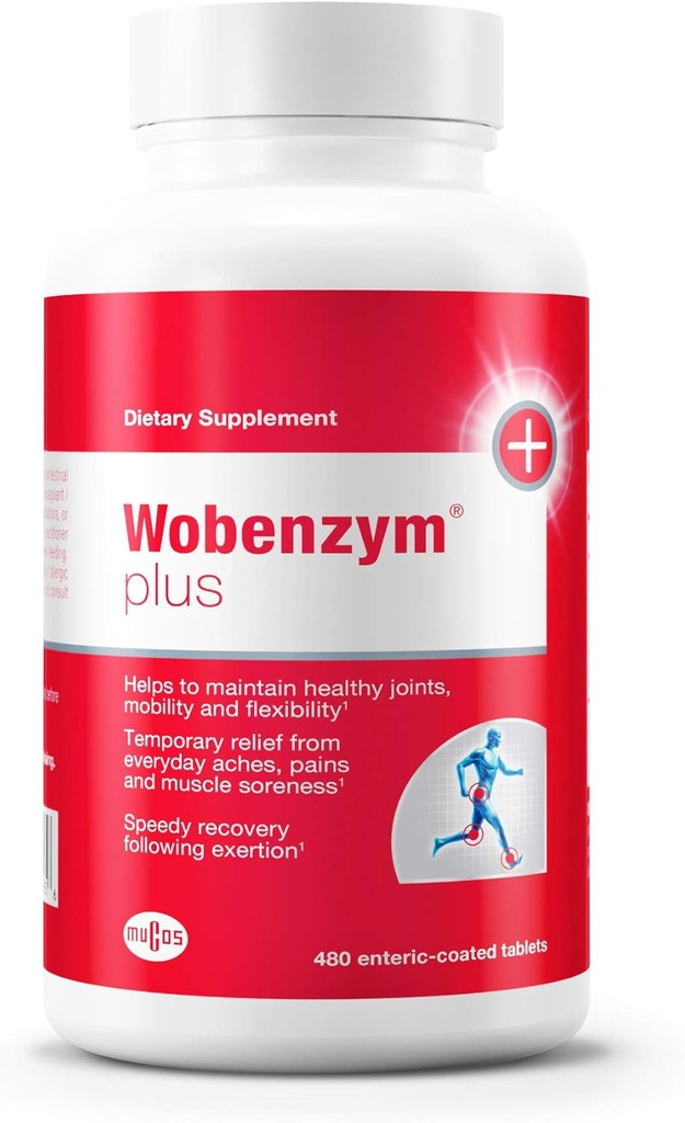 Douglas Laboratories Wobenzym Plus - 共同サポート&マッスルRecover*y - Bromelain、ルチン&トリプシン - プロテオリン系酵素 - 腸コーティング錠 - 480錠