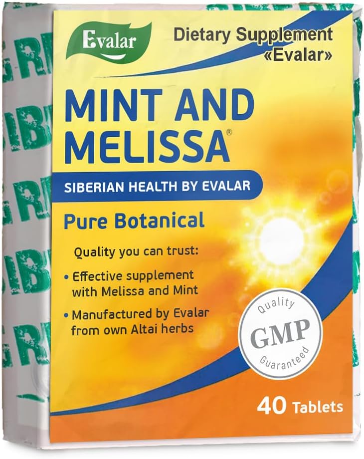 Evalar Melissa Mint Siberian Herbs Relaksozan 40 タブ