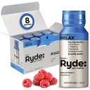 Ryde: リラックスショット | ラズベリー味 | レモンバーム, L-テアニン, ジン&チャモミール | 0カロリー, 0 砂糖 | 2FL OZ シュート | リラックスしてください* (8パック)