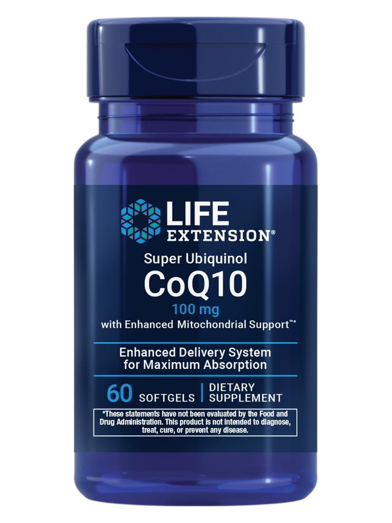 ライフエクステンションスーパーUbiquinol CoQ10強化ミトコンドリアサポート、ポテントハートヘルス&セルラーエネルギー生産サポート、超吸収性、グルテンフリー、非GMO、100mg、60ソフトゲル