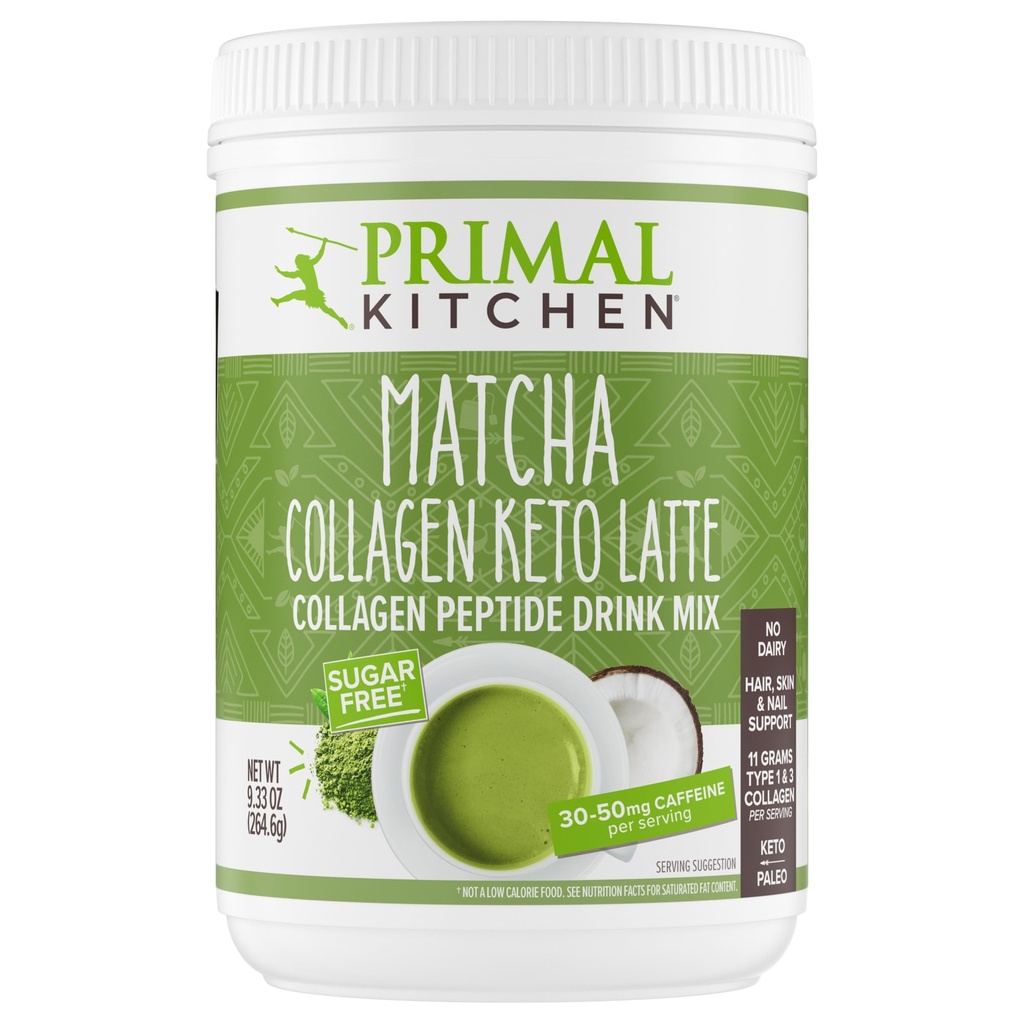 Primalの台所MatchaのコラーゲンのKetoのラテの粉、砂糖なしのコラーゲンのペプチッド、9.33のOunces