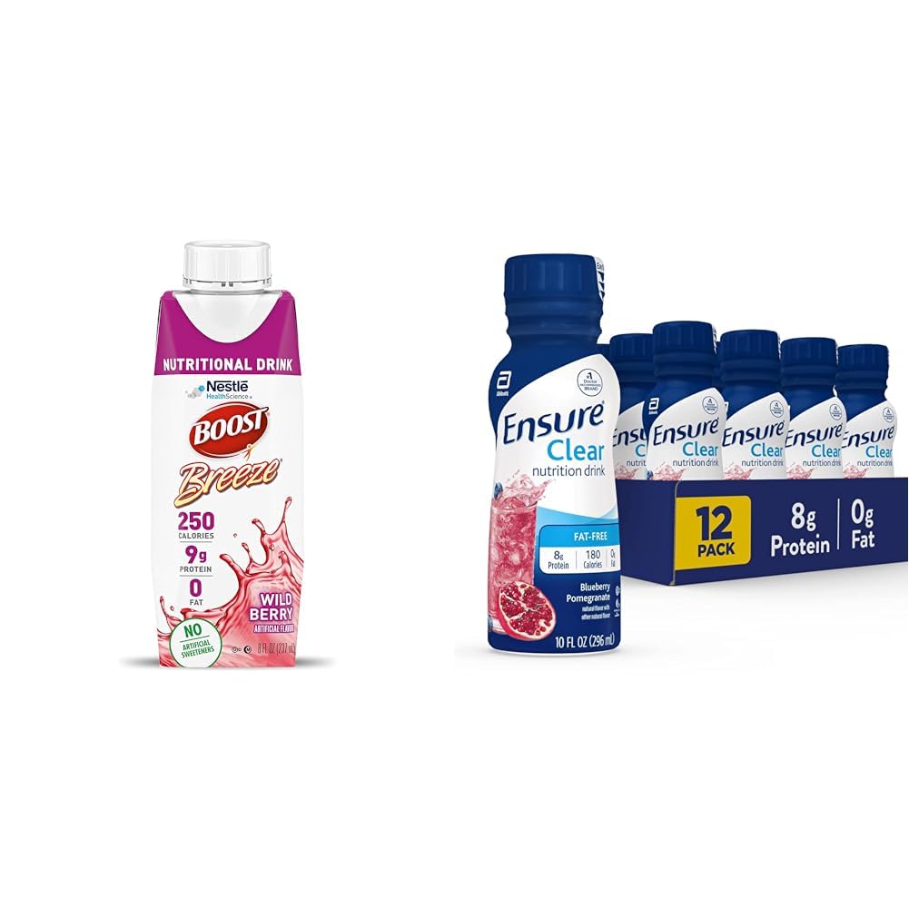 BOOST Breeze 明確な栄養飲み物、9g蛋白質、250 Nutrient-Richカロリー、ワイルドベリー、8 の fl oz 及び液体の明確な栄養物の飲み物、0g の脂肪、蛋白質の 8g、Blueberry Pomegranate、10 Fl Oz を保障して下さい