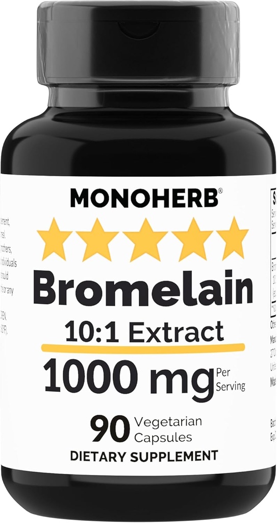 MONOHERB Bromelainのエキス1000のmg - 90のベジタリアンのカプセル