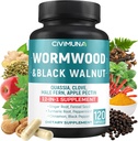 Wormwood Extract Capsules -120 Capsules - 4 Months Supply with Black Walnut Leaves, Quassia