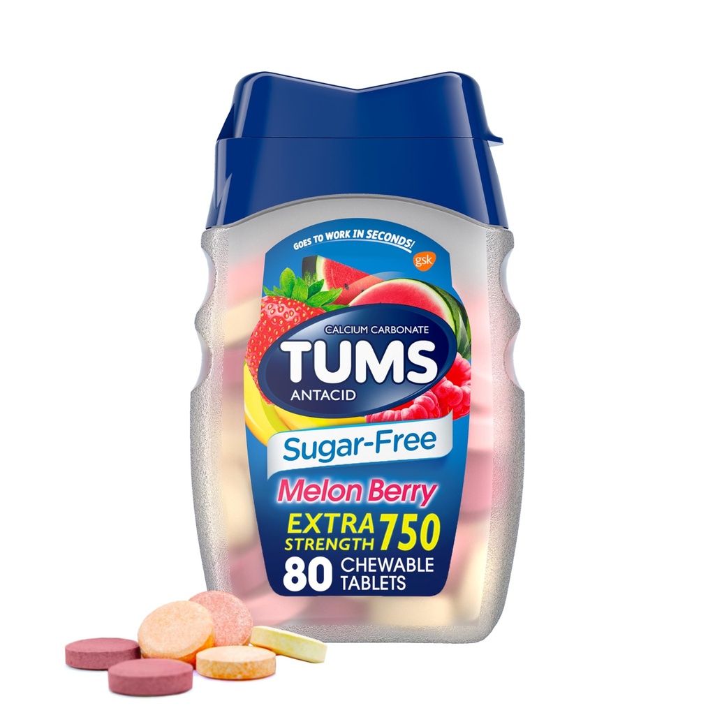 TUMS の余分強さのChewable砂糖は Heartburn の救助、メロン ベリー- 80 の計算のための Antacid のタブレットを解放します