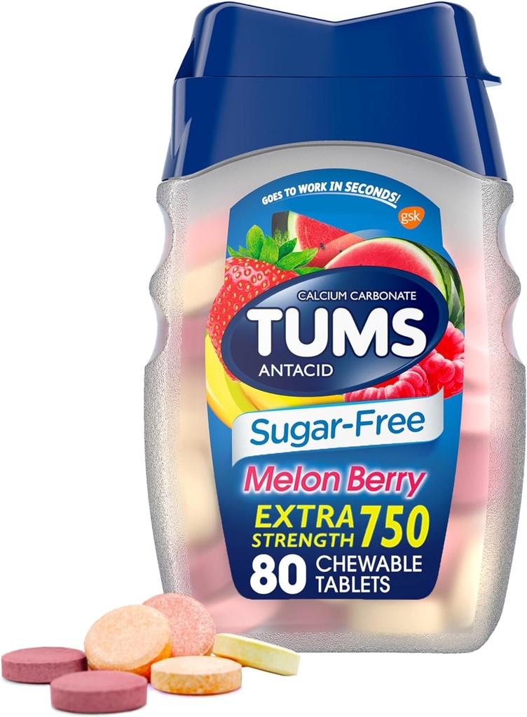 TUMS の余分強さのChewable砂糖は Heartburn の救助、メロン ベリー- 80 の計算のための Antacid のタブレットを解放します