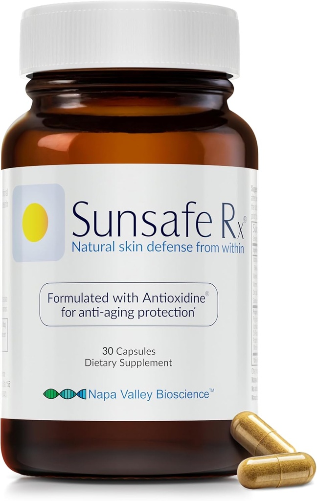 Sunsafe Rx の反老化の補足: 若々しい出現のための酸化防止剤が付いている自然な皮の保護丸薬及び目の健康 + ビタミン、鉱物及び 250mg のポリポジウム Leucotomos (30 カプセル)