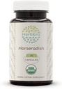 HerbEra ホースラディッシュ USDA オーガニック 60 カプセル | 天然ハーブ サプリメント | 認定オーガニック ベジタリアン カプセルとオーガニック ホースラディッシュ (Armoracia rusticana) ドライ ルート (60 カプセル)
