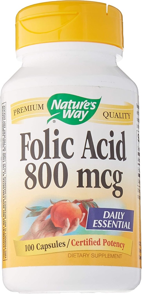 性質の方法葉酸- 800 mcg - 100のカプセル、100の計算
