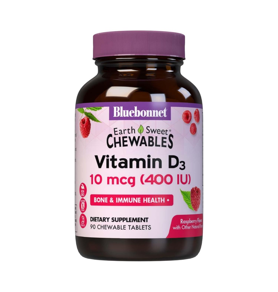 BLUEBONNET NUTRITION アースウェット チュー VIT D3 400 IU、90 CT
