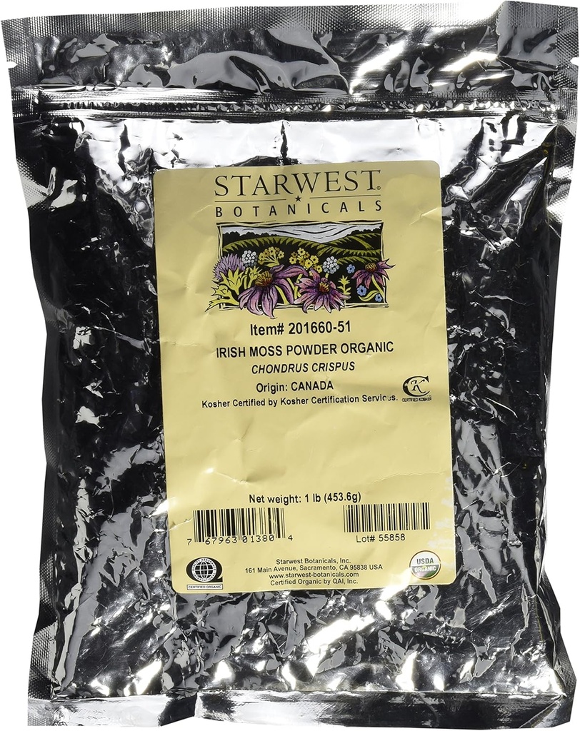 Starwest Botanicalsオーガニックアイリッシュモスパウダー、1ポンド