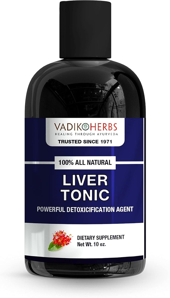Vadik Herbsによる肝臓のトニック | 健康な肝臓の心配のためのアーユルヴェーダの液体飲み物 (10oz) | カリフォルニア、米国からの船 ～ 安全と純度のためにテスト・輸入 ～ 1971年以来の信頼のブランド