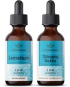 HERBAMAMAの草の液体の低下のキット - Lomatiumの根のエキスの束およびNettle Tincture 2のflのoz - 完全菜食主義者の、非GMO、砂糖及びアルコールフリー - 2のパック