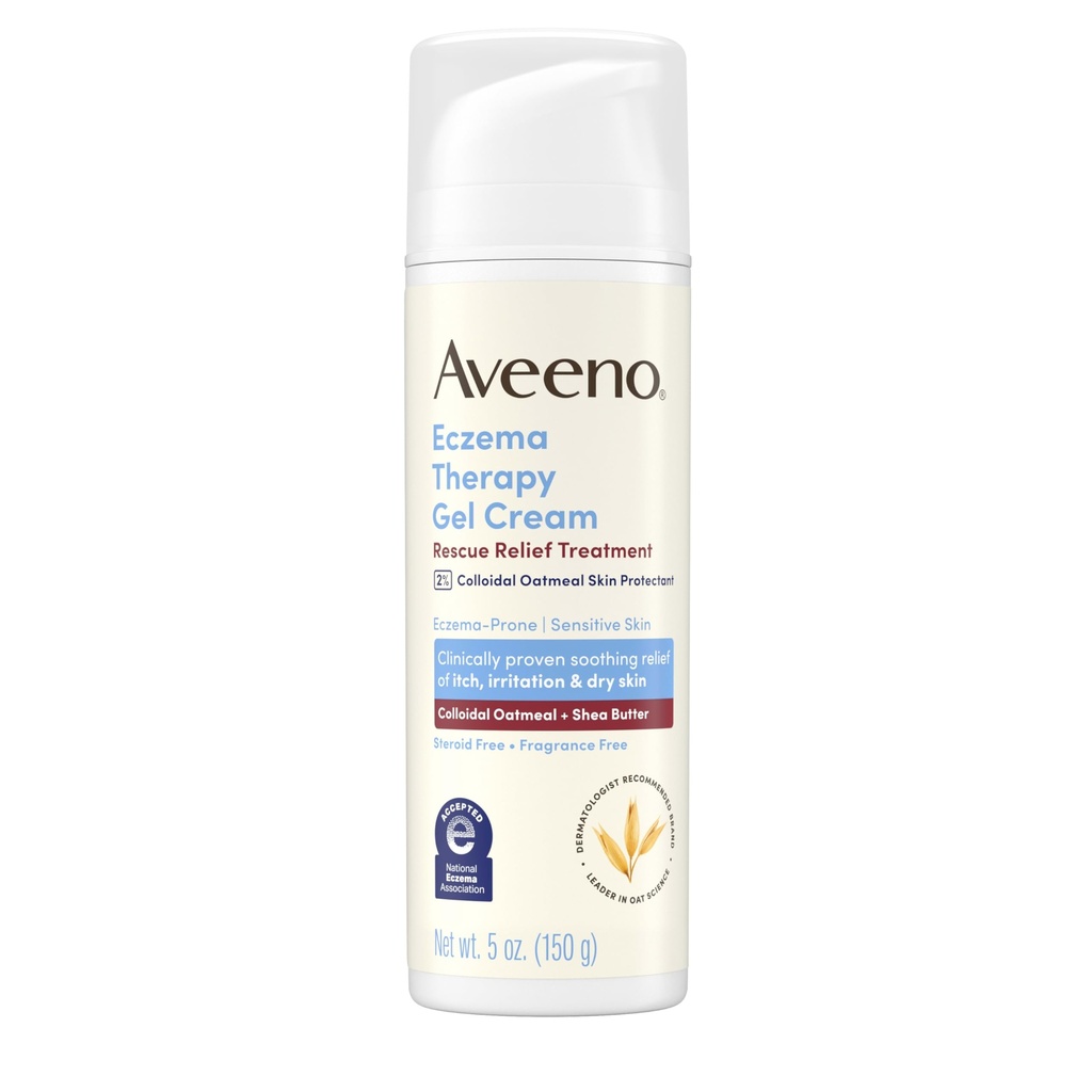 Aveeno Eczema 療法の救助の救助の処置のゲルのクリームはコロイド Oatmeal の皮の保護剤、即刻 Soothes 及び冷却します Itchy 乾燥した皮の折り返し、ステロイド及び芳香は、5.0 の fl 放します。 oz