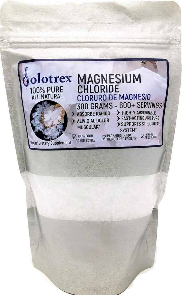 Cloruro の de Magnesio 100% の純粋なマグネシウムの塩化物食品等級 300 グラムの食用マグネシウムは補うか、600 までのマグネシウム オイルとして毎日の使用のために非常に吸収可能です 10.58 Oz