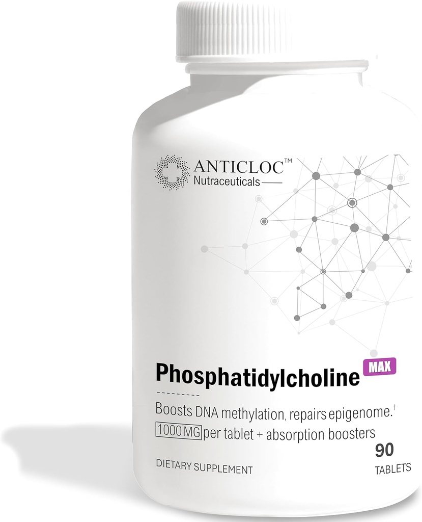 プレミアム・ホスファチジルコリン PC 1000mg/錠 | 90 日の供給 | 5X 超吸収 | 最大強度 | メチル化・エピノーム健康 | アンチエイジング | 脳の健康と肝臓機能