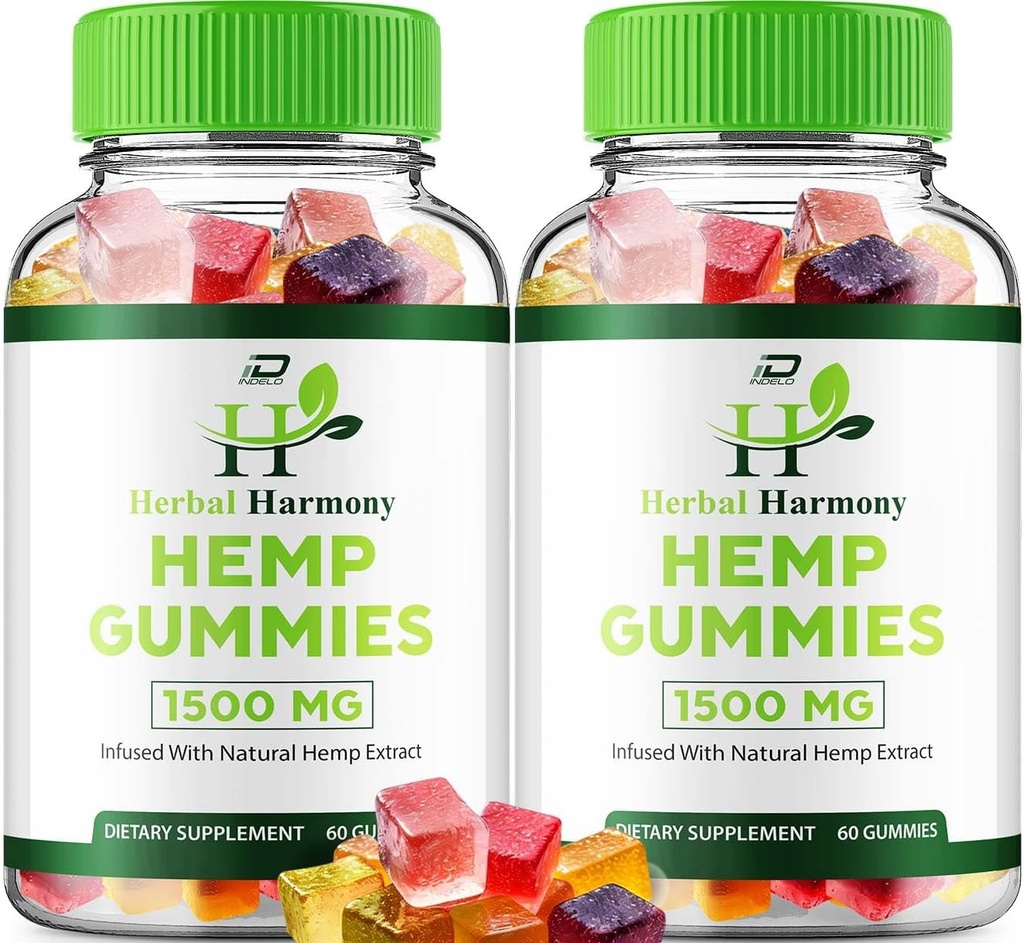 Herbal Harmony Gummies for Men and Women - Herbal Harmony Gummy, Herbal Harmony Infused with Hemp Extract, Herbal Harmony Natural Hemp Supplement Reviews (2 Pack - 120 Gummies)