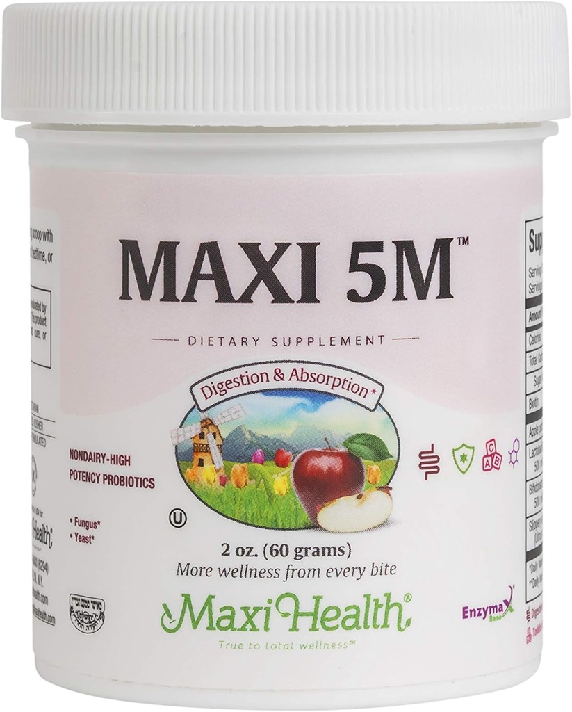 プロバイオティックパウダー - アップルペクチン、スリッパエルムバーク&ビオチン - 消化器&免疫サポート、腸の健康、ヘアスキン&ネイル、キッズ&大人 - コーシャ、2オンス(60の摂食)