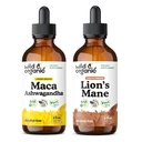 ワイルド&オーガニックマカ Ashwagandha Tincture 4 fl oz & Lion's Mane Tincture 4 fl oz
