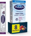Pedialyte 電解液パウダー | キッズ&大人のための水分補給ドリンク | バラエティパック: グレープ、いちごレモネード、オレンジ、8 パウダーパック
