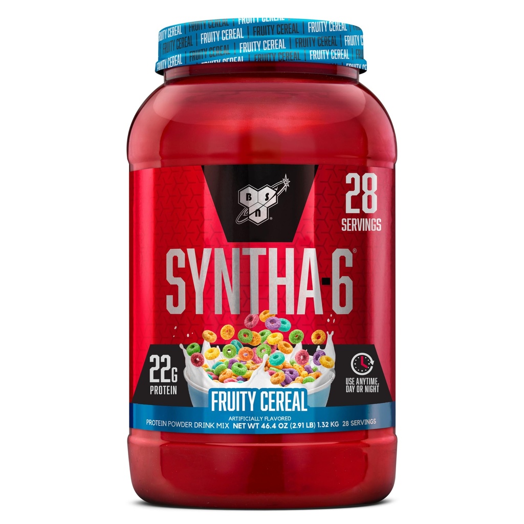 BSN SYNTHA-6 繊維の6g、Whey Protein、Micellar Casein、ミルクプロテイン アイソレート ブレンド、5g脂肪、フルーティー シリアル、28 サービング(パッケージ 5 月 Vary)