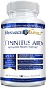 Research Verified Tinnitus Aid - Lessen Internal Ringing - Ginkgo Biloba, Vitamin C, Full Spectrum B Complex Blend, Magnesium - 60 Capsules - Vegan - Made in The USA