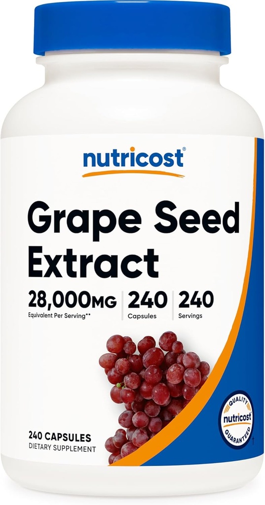 Nutricost Grape Seed Extract 28,000mg, 240 Capsule - Non-GMO, Gluten Free, Vegetarian Friendly