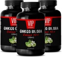 十代の若者たちのためのVIP VITAMINS Ginkgo ビルバオ - Ginkgo Biloba リーフ 120mg - ヘルシーな脳機能(3ボトル - 150カプセル)