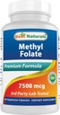 ベストナチュラルメチルフォーレート7500 mcg(7.5mg)(最もBio-Available)ベジーカプセル - セルフォーメーション成長機能、脳、メモリ、心血管の健康、60カウントをサポート
