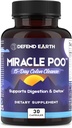 15 Day Gut Cleanse, Miracle Poo Colon Cleanse Capsules for Detox & Digestive Health Support with Psyllium Husk, Senna, & Cascara Sagrada, Non-GMO, 30 Capsules