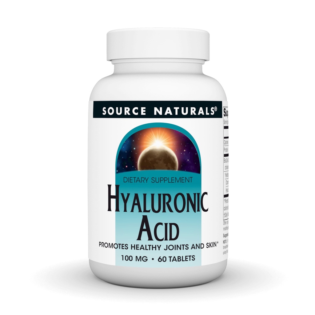源のNaturals Hyaluronic酸は、健康な接合箇所および皮を、100mg - 60のタブレット促進します