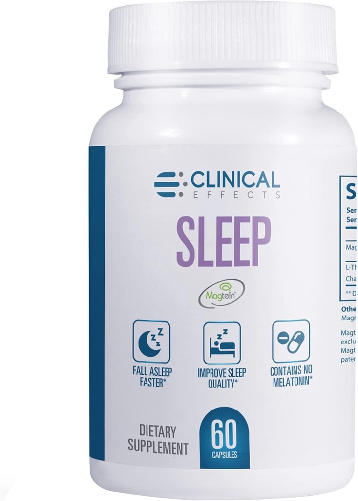 臨床効果 睡眠 - マグネシウムサプリメントMagtein - 60カプセル - マグネシウムL-Threonate、L-Theanine、Chamomile - リラックスとナチュラルカーム用 - メラトニン睡眠サポートなし - 米国製