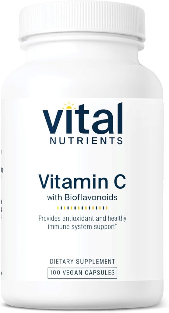 Vital Nutrients Vitamin C with Bioflavonoids | Vegan Supplement for Immune Support* | 1000mg Vitamin C and 500mg Citrus Bioflavonoid | Gluten, Dairy and Soy Free | Non-GMO | 100 Capsules
