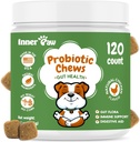 犬、消化酵素および腸の健康のためのプレバイオティック式のための内部のPaw Probiotics、犬および免疫サポート、鶏の味、120の柔らかい咀嚼