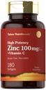 ビタミンCによるカレル亜鉛サプリメント100mg | 180 Softgels | Non-GMO、グルテンフリー | タホ栄養