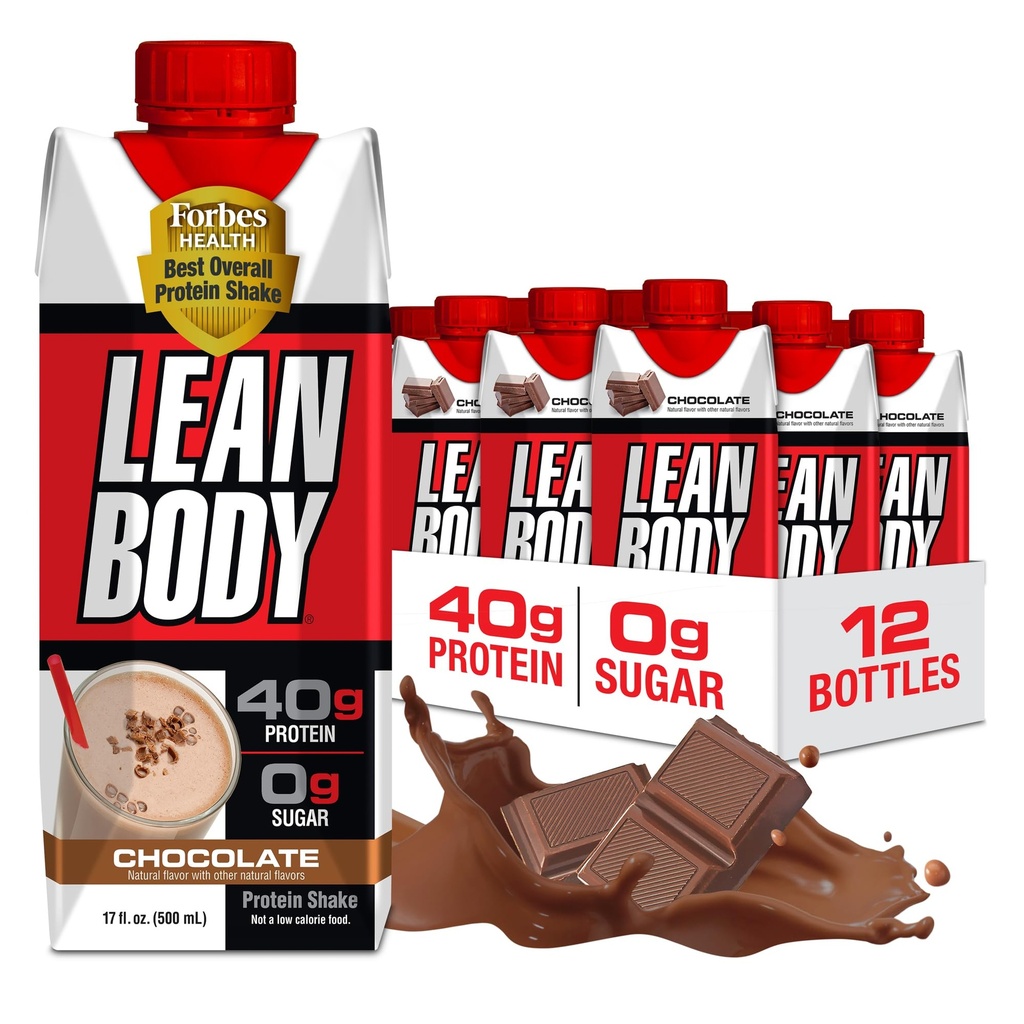 リーン ボディ レディ トゥ ドリンク チョコレート タンパク質 シェイク, 40g タンパク質, ウィー ブレンド, 0 砂糖, グルテンフリー, 22 ビタミン & ミネラル, LABRADA, 17 Fl Oz (パック 12)