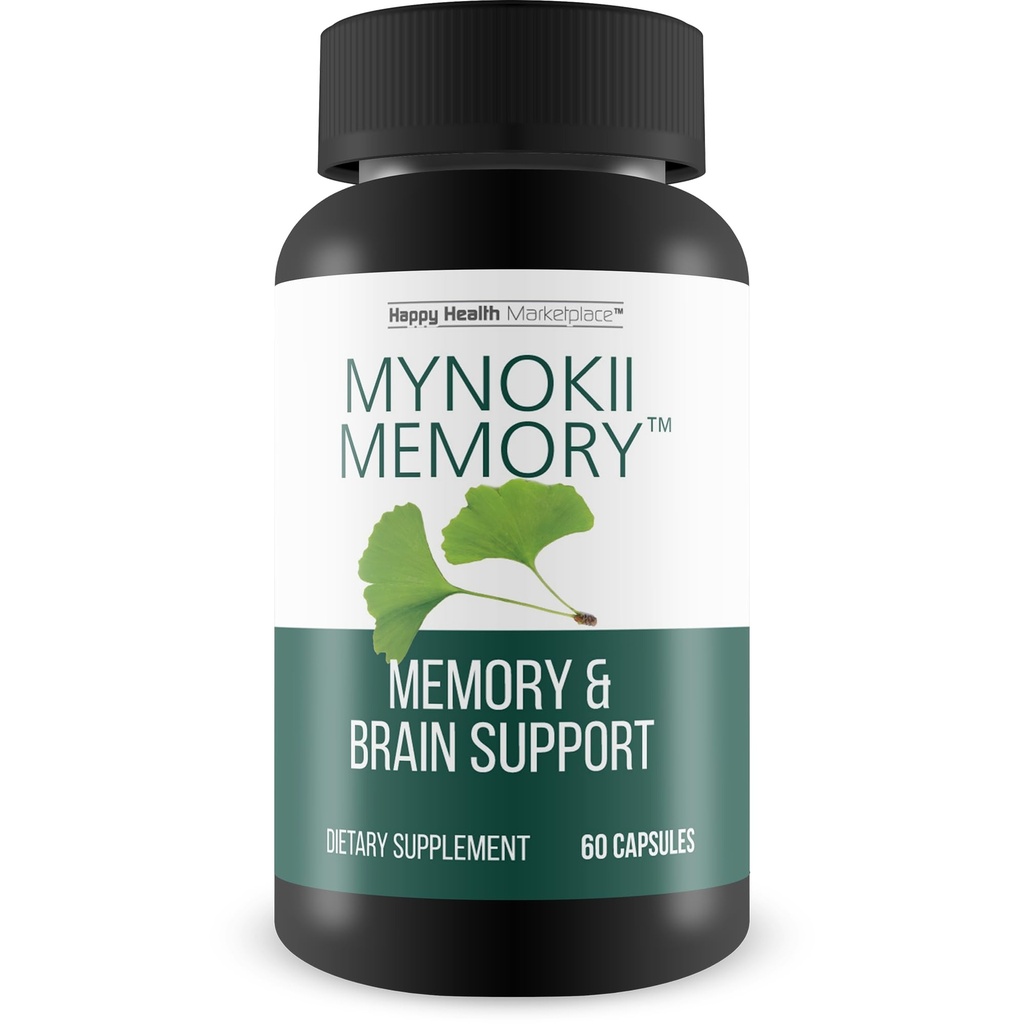 Mynokiiメモリ - Nootropic脳のサプリメント - Ginkgo BilobaとDMAE - Aidメモリ、フォーカス、明快さ、生産性 - 明確な思考と集中を促進する - メモリサプリメント